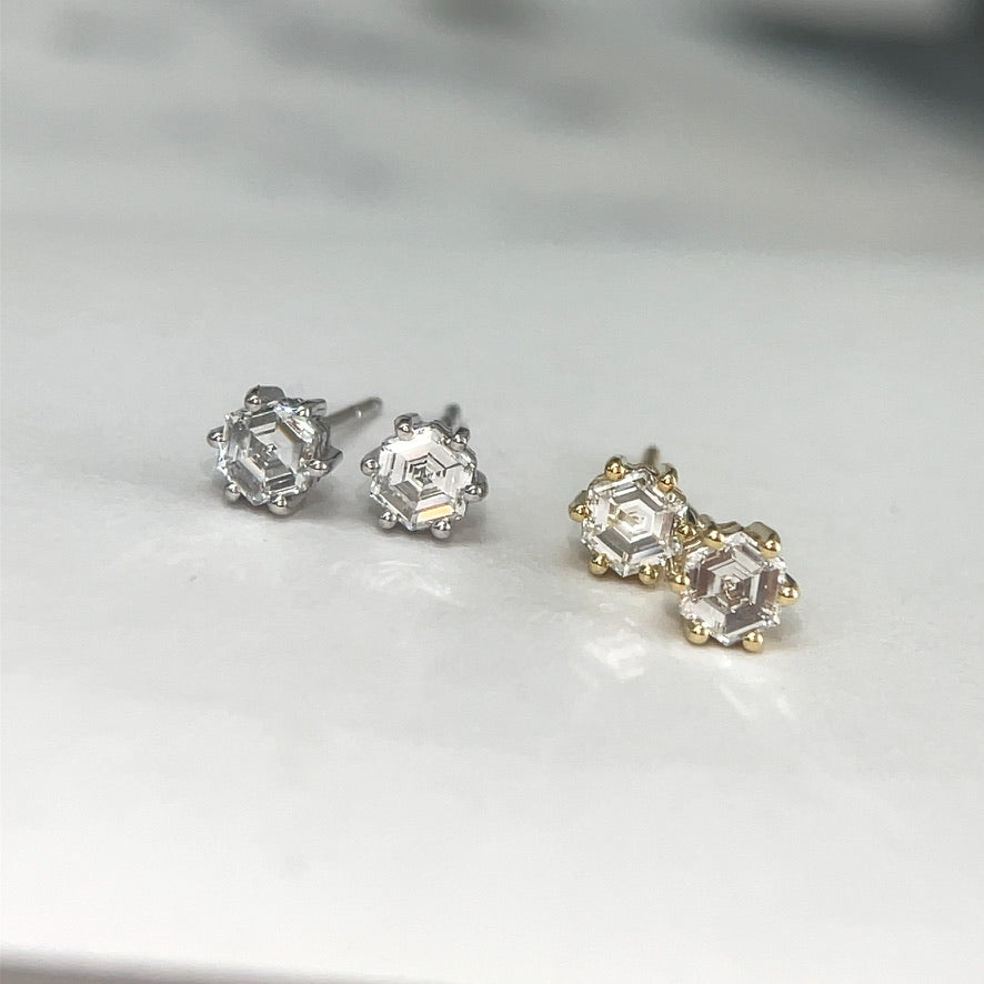 Hexagon Diamond Studs