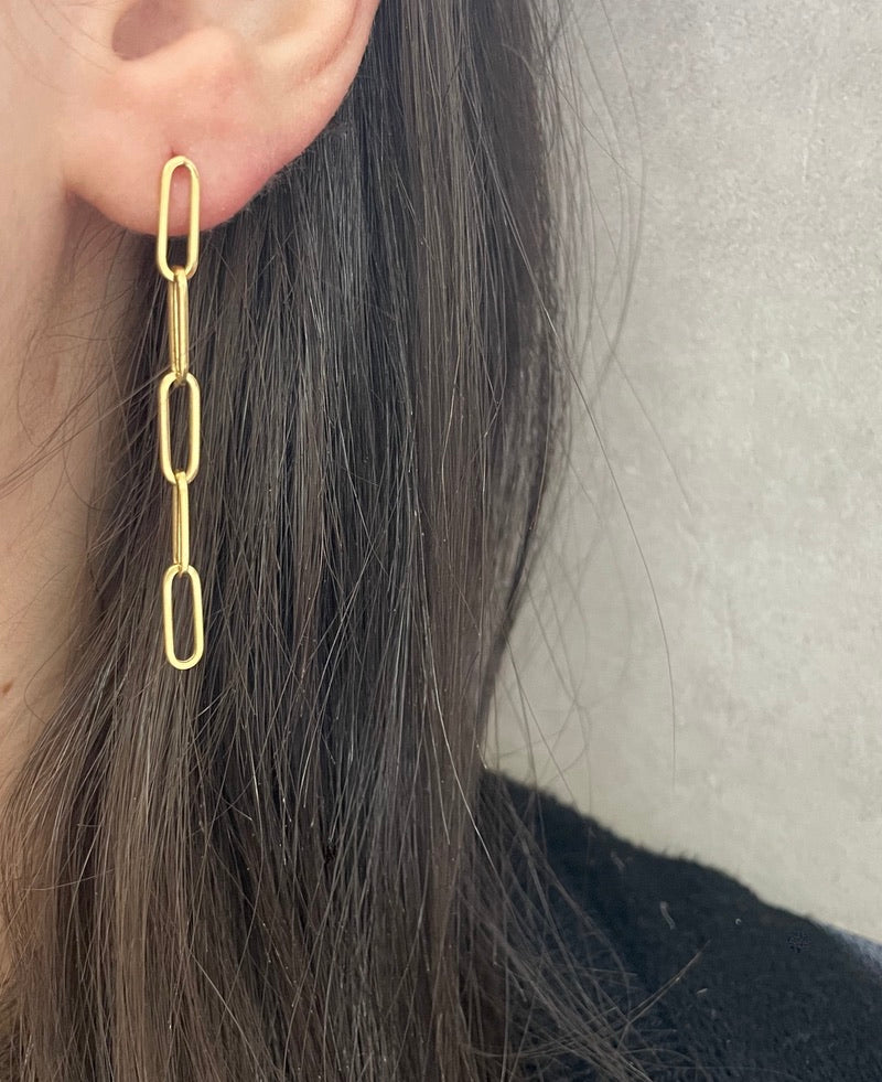 Gold Paper Link Earrings