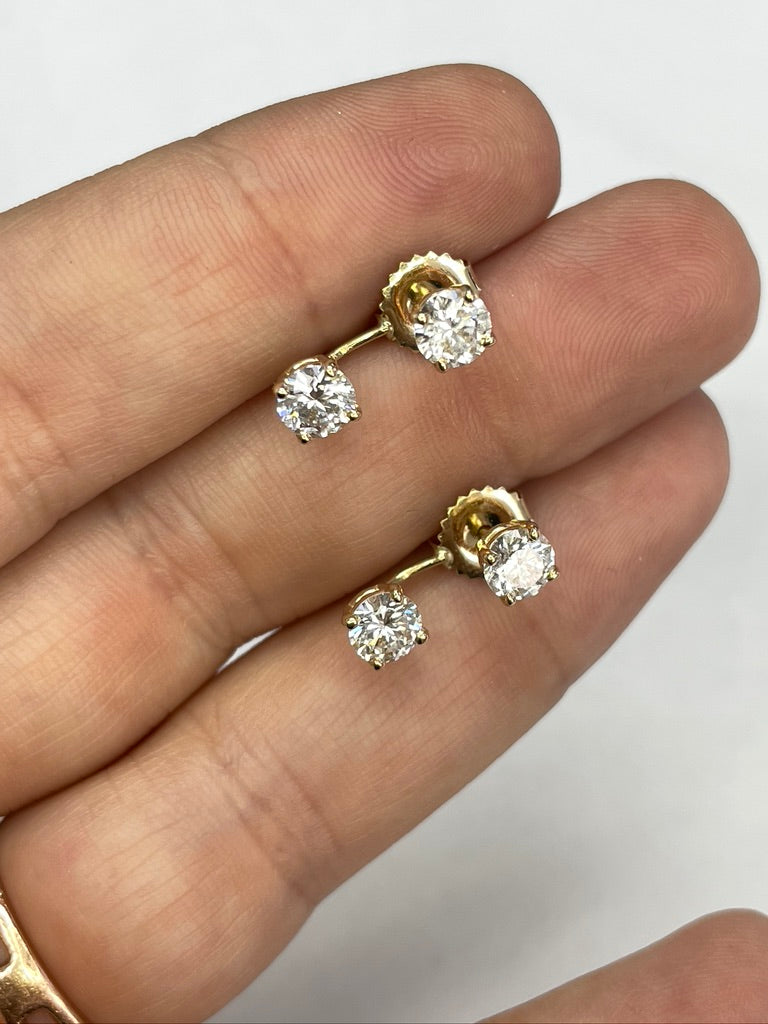 Floating Round Diamond Earring Backs