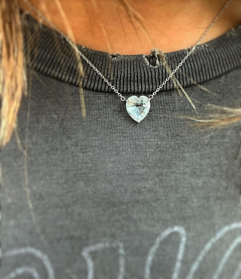 Light Blue Topaz Heart Pendant