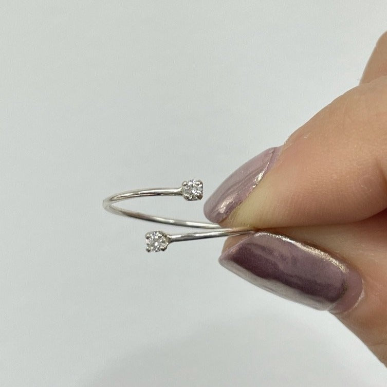 Diamond Double Open Gold Ring