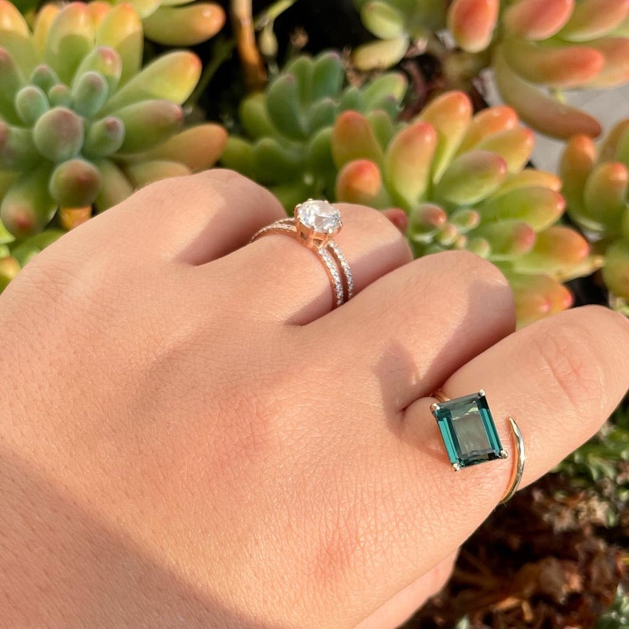 Blue Tourmaline Single Wrap Ring
