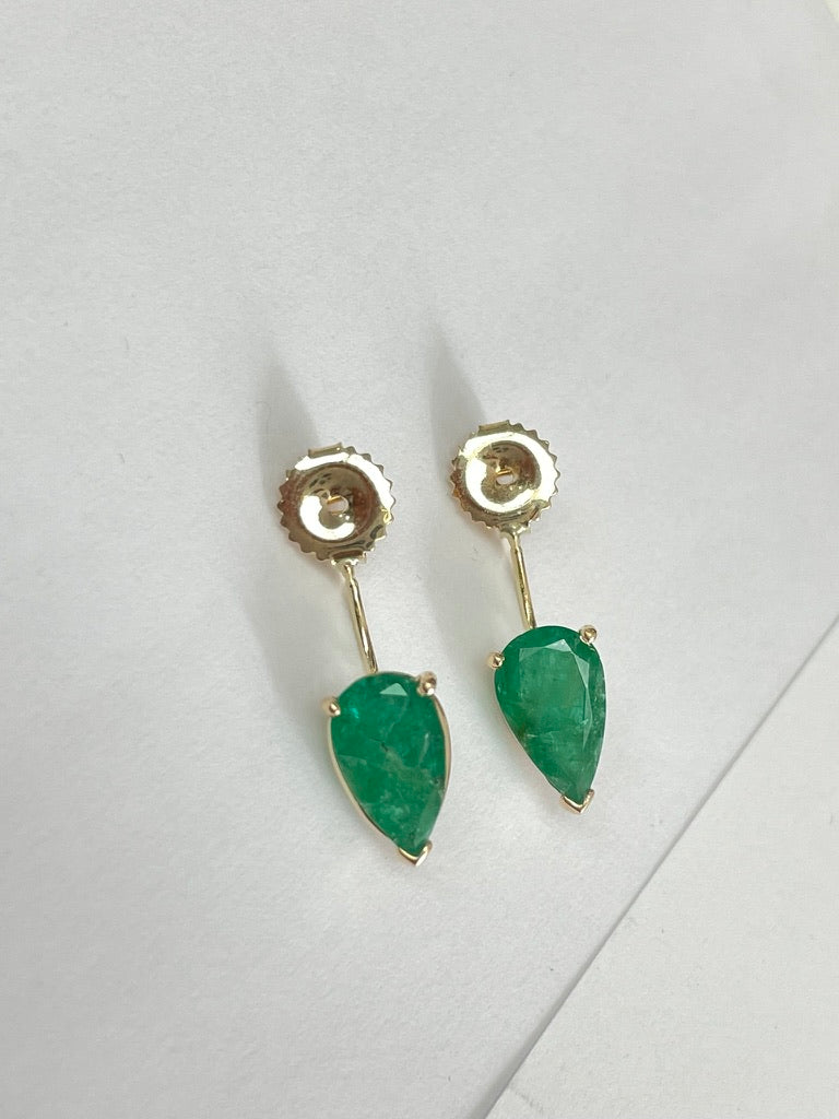 Floating Emerald Earring Backs
