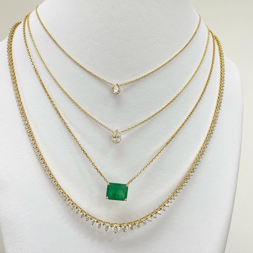 Emerald cut Emerald Pendant