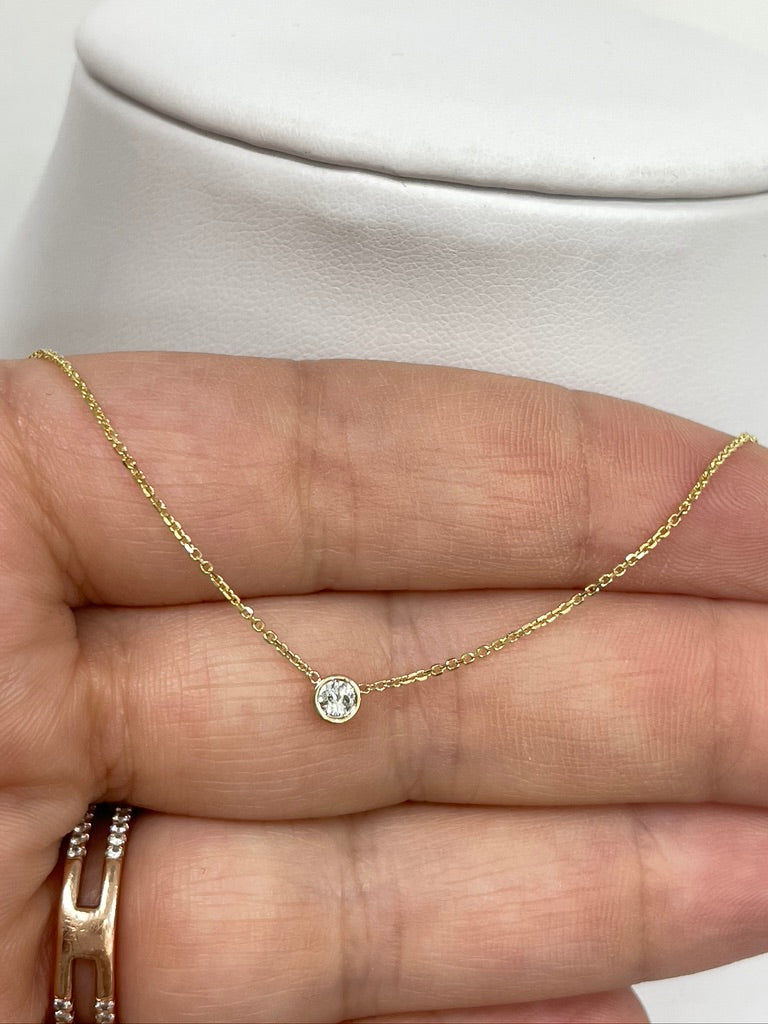 Petite Bezel Diamond Pendant