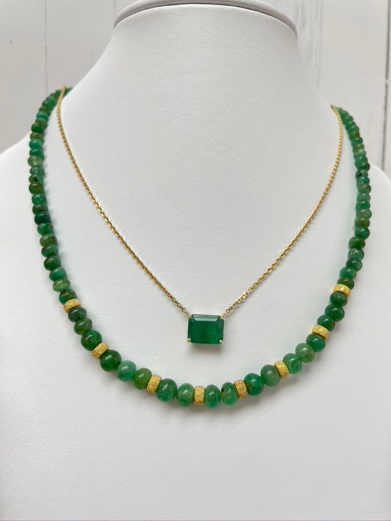 Emerald cut Emerald Pendant