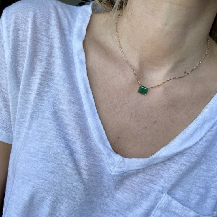 Emerald cut Emerald Pendant