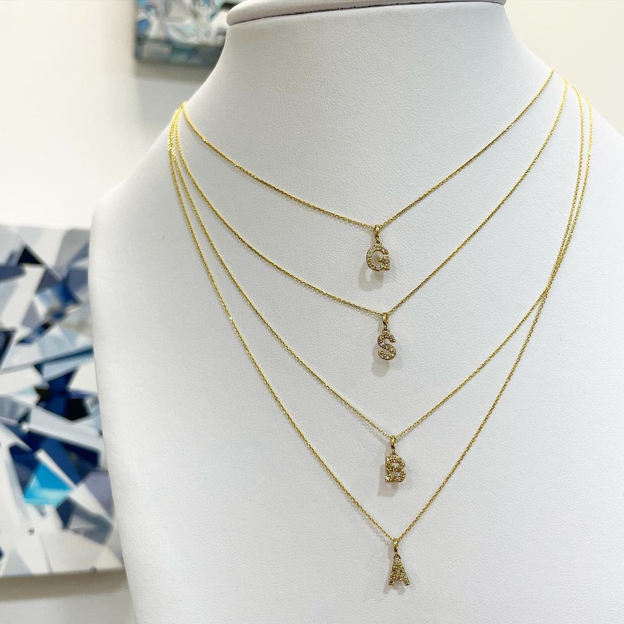 Mini Dangle Diamond Initial
