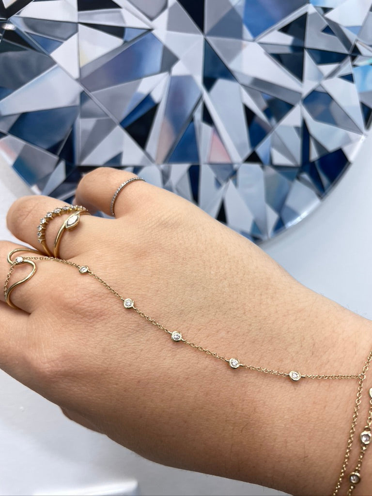 5 Diamond Bezel Hand Chain