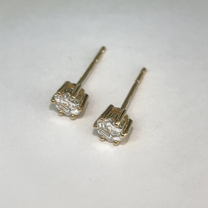 Hexagon Diamond Studs