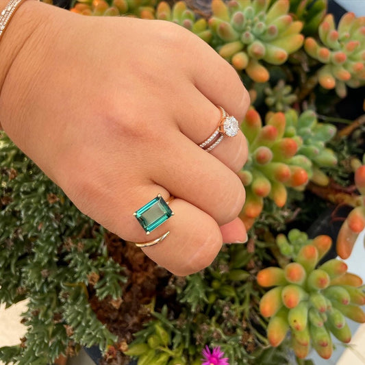 Blue Tourmaline Single Wrap Ring