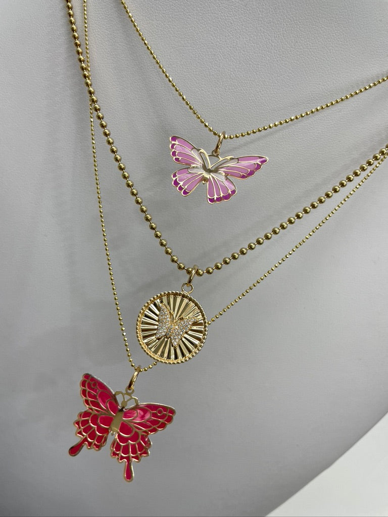 Enamel Butterfly Pendants