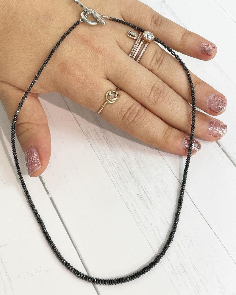 Black Diamond Bead Necklace