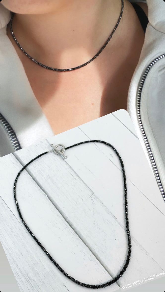 Black Diamond Bead Necklace