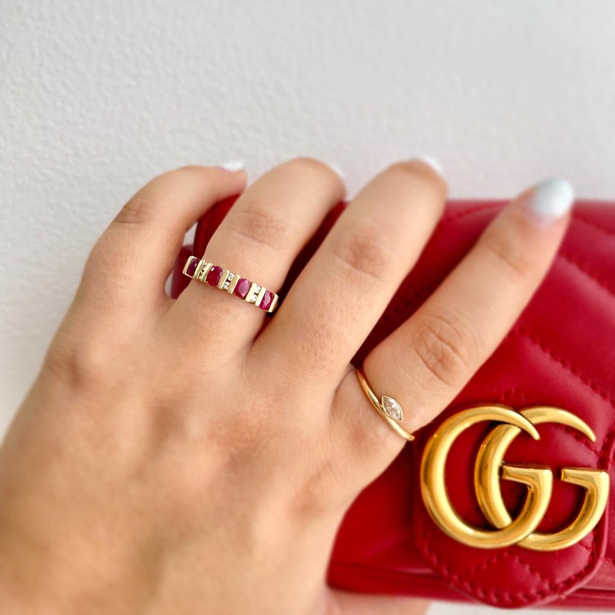 Oval Ruby and Diamond Vintage Ring