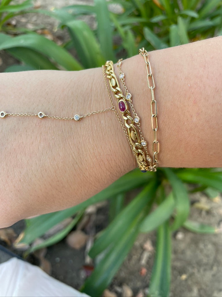 18k Ruby & Sapphire Cabochon Bracelet
