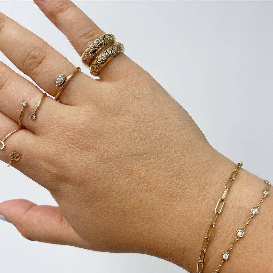 Cut Out Flower Dome Ring