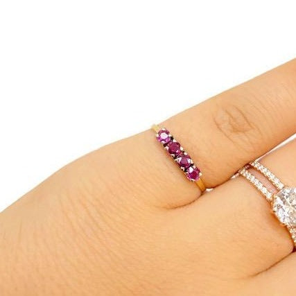 Mini Ruby 14k Gold Rings