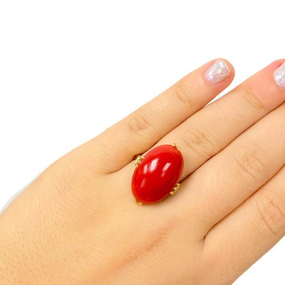 Ox Blood Coral Ring