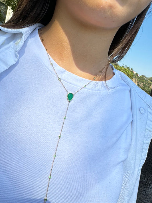 Emerald Bezel Lariat