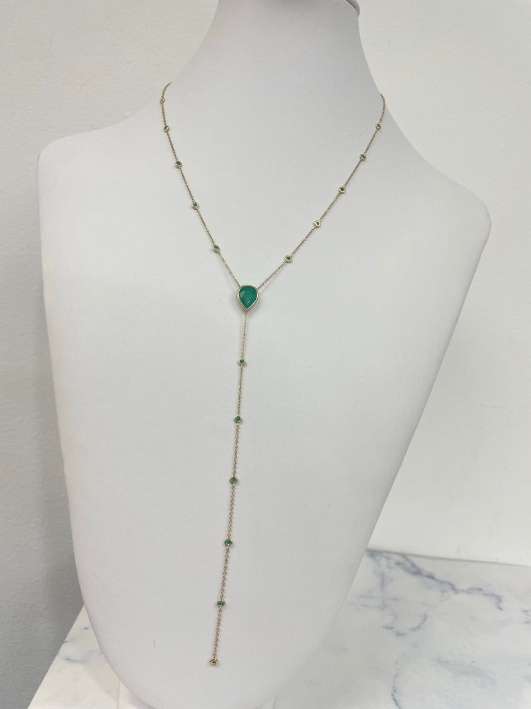 Emerald Bezel Lariat