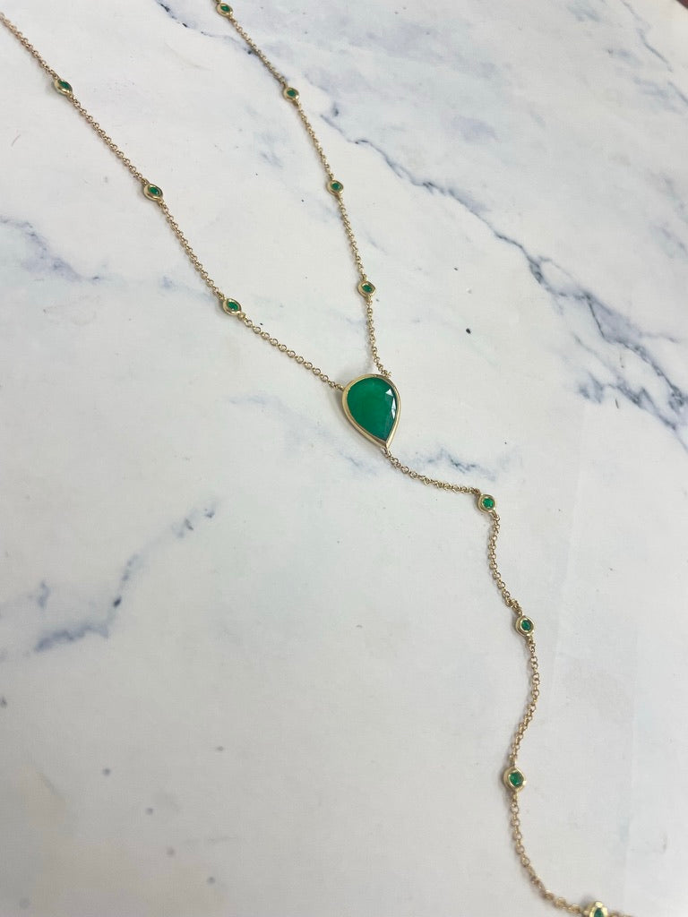 Emerald Bezel Lariat