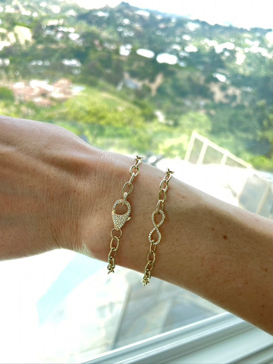 personalised silver lobster clip bracelet