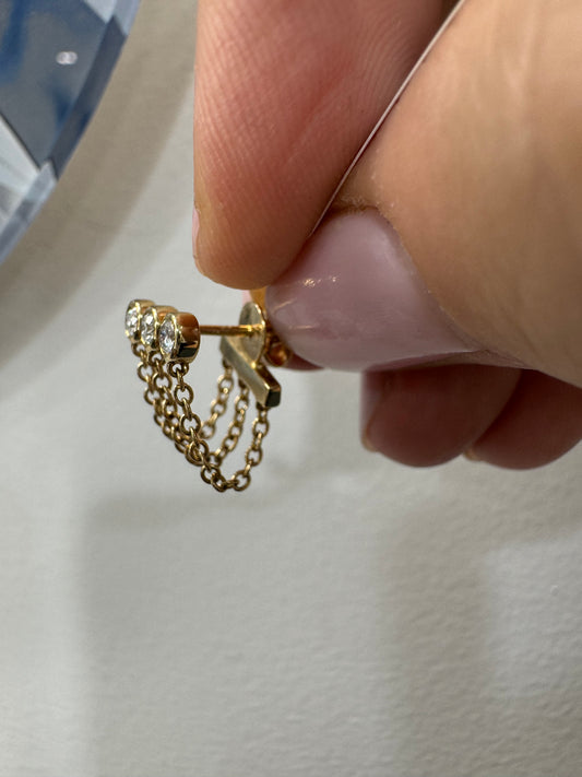 Triple Bezel Diamond Earring