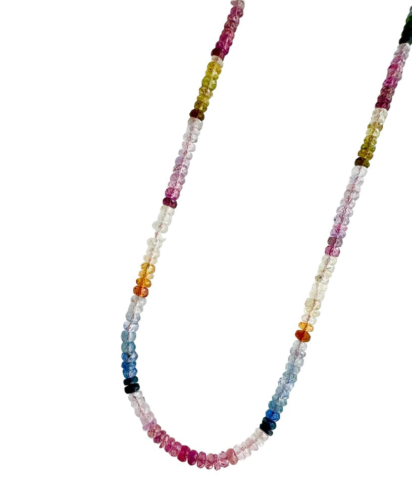 Pastel Sapphire Bead Necklace