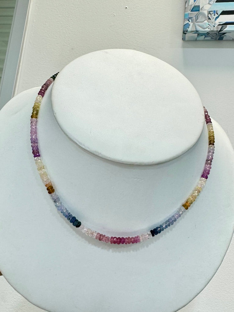 Pastel Sapphire Bead Necklace