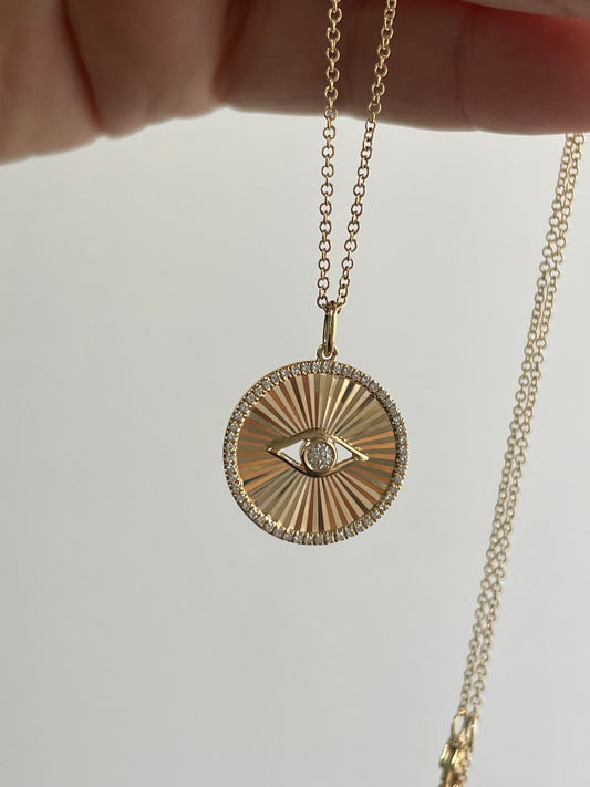 Diamond Eve Fluted Pendant