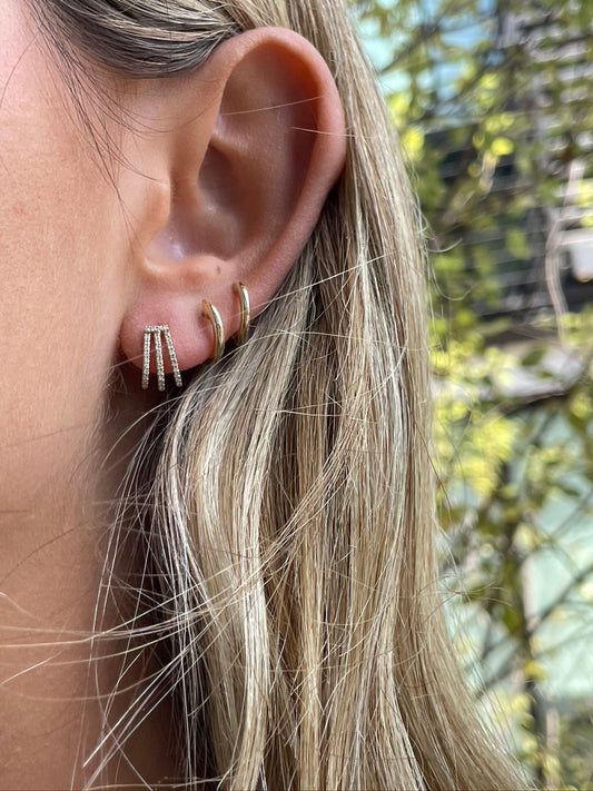 Triple Diamond Earring