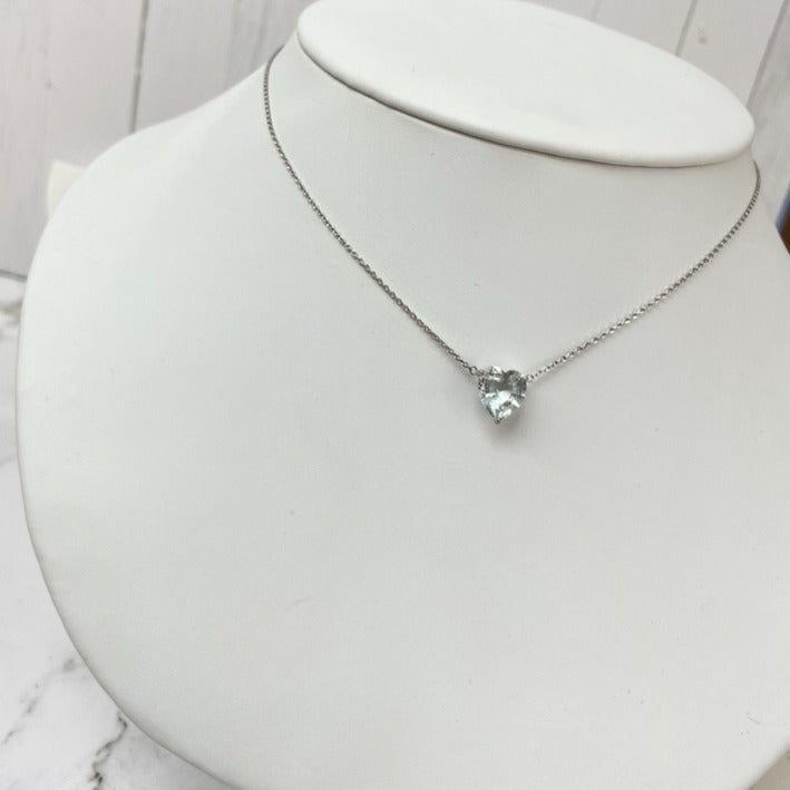 Light Blue Topaz Heart Pendant