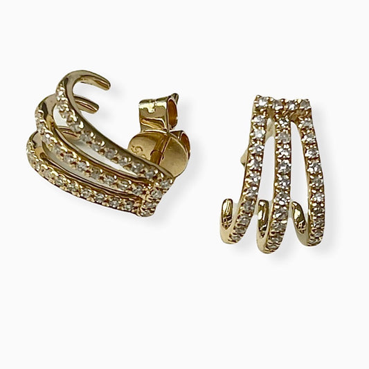 Triple Diamond Earring