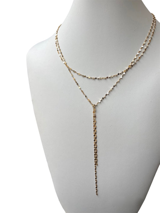 Gold Disc Lariat
