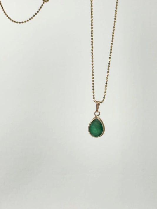 Vintage Tear Drop Emerald Pendant