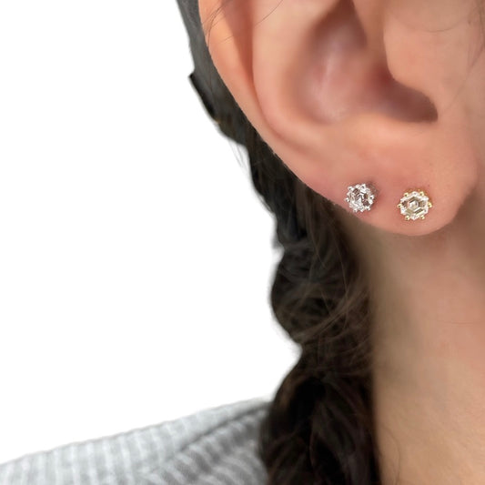 Hexagon Diamond Studs