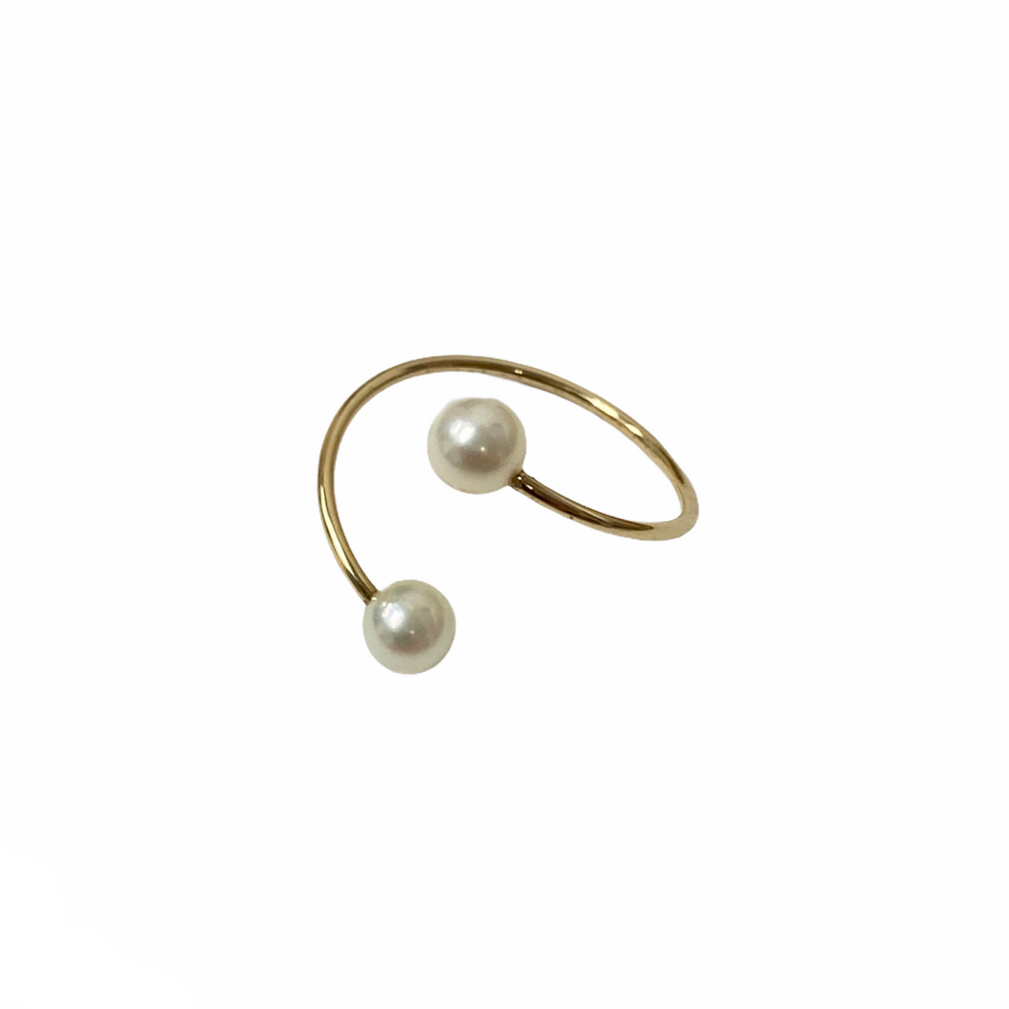 Akoya Pearl Open Gold Ring