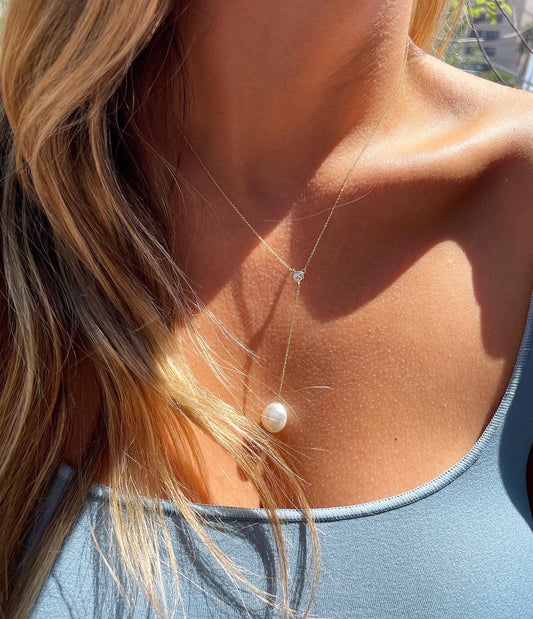 Diamond and South Sea Pearl Lariat