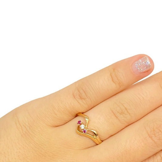 Mini Ruby and Diamond Vintage Ring