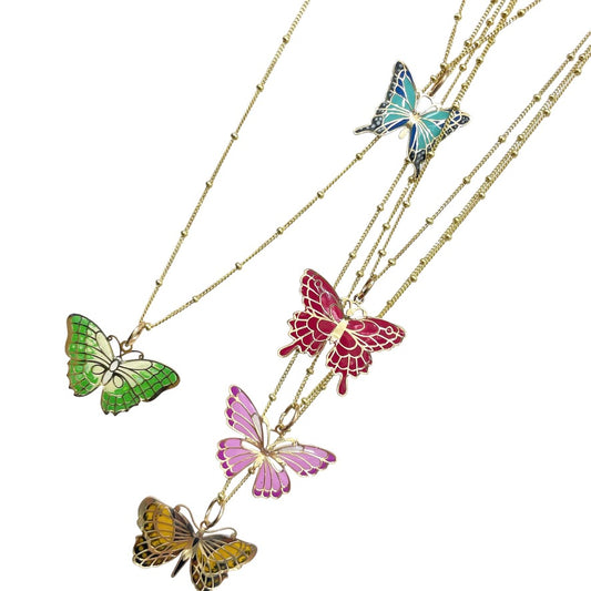 Enamel Butterfly Pendants