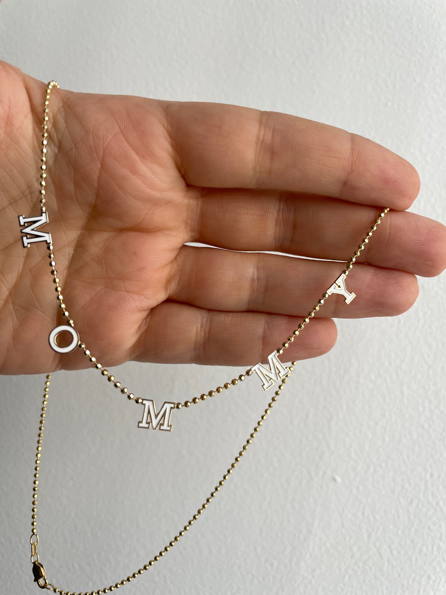 MOMMY Enamel Letter Necklace