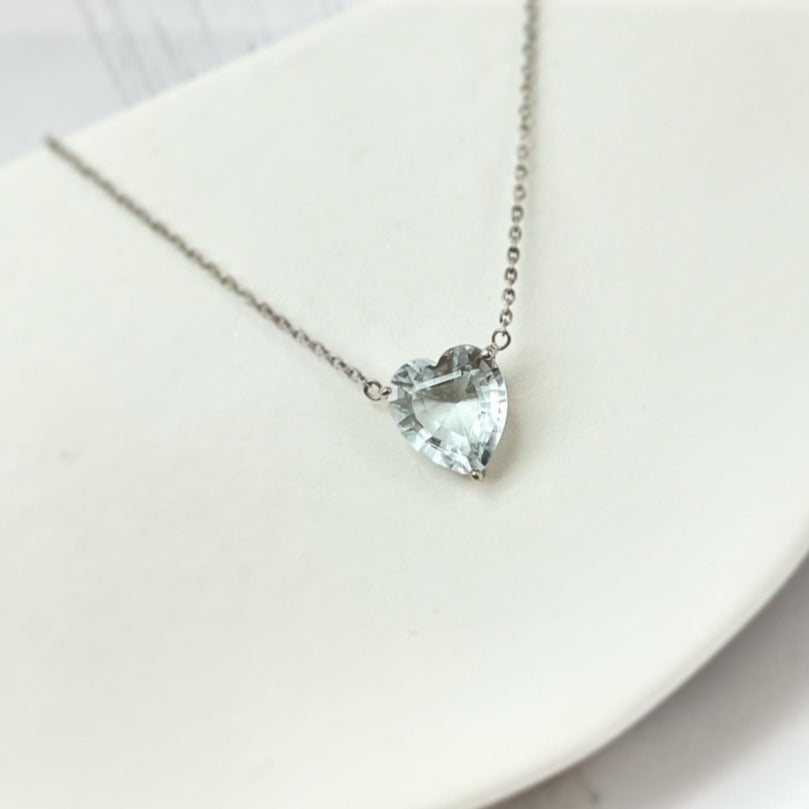 Light Blue Topaz Heart Pendant