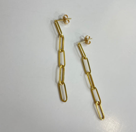 Gold Paper Link Earrings
