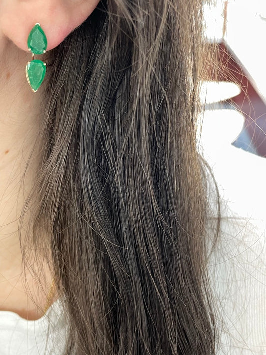 Floating Emerald Earring Backs