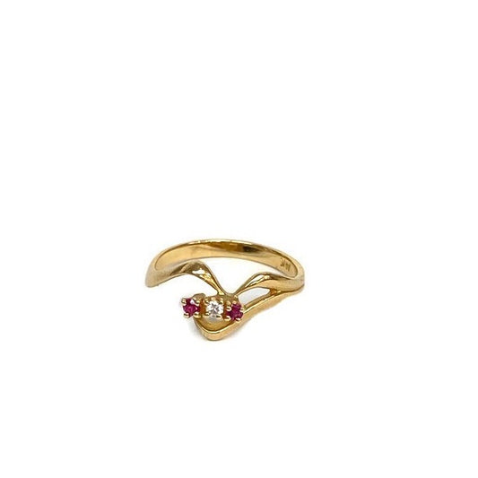 Mini Ruby and Diamond Vintage Ring