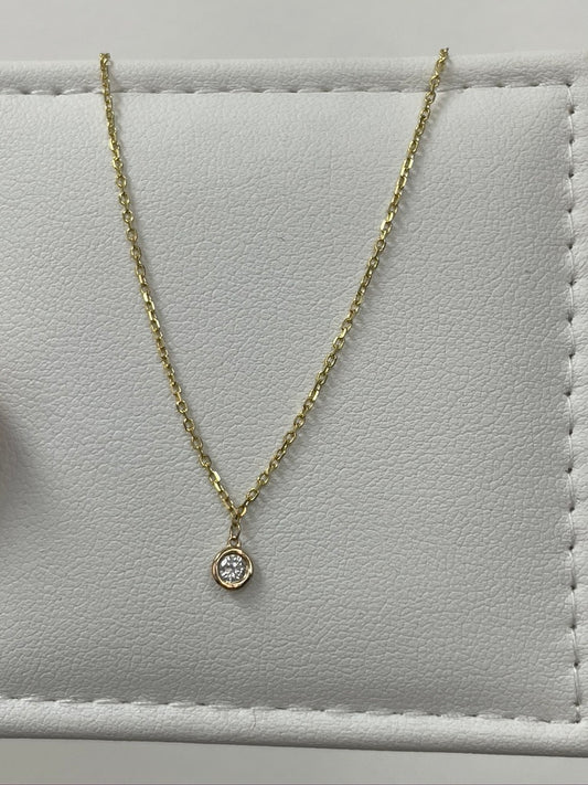 Single Bezel Dangle Diamond