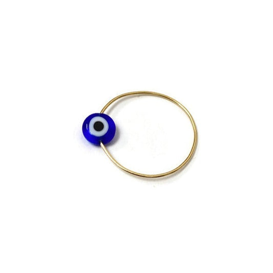 Blue Evil Eye Gold Ring