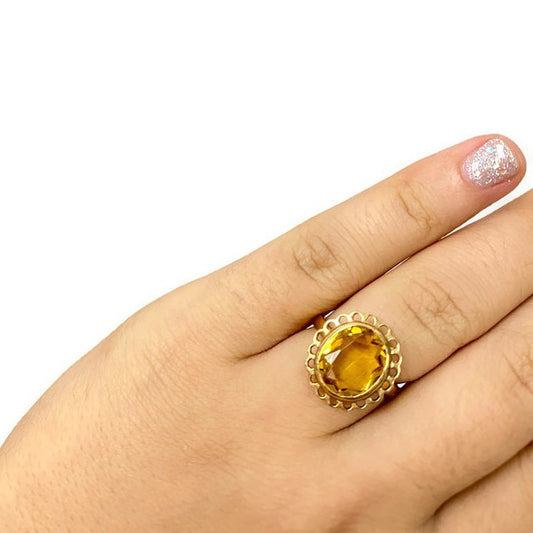 Oval Citrine Topaz Vintage Ring