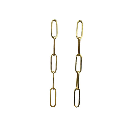 Gold Paper Link Earrings